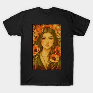 Vintage Girl with Roses T-Shirt